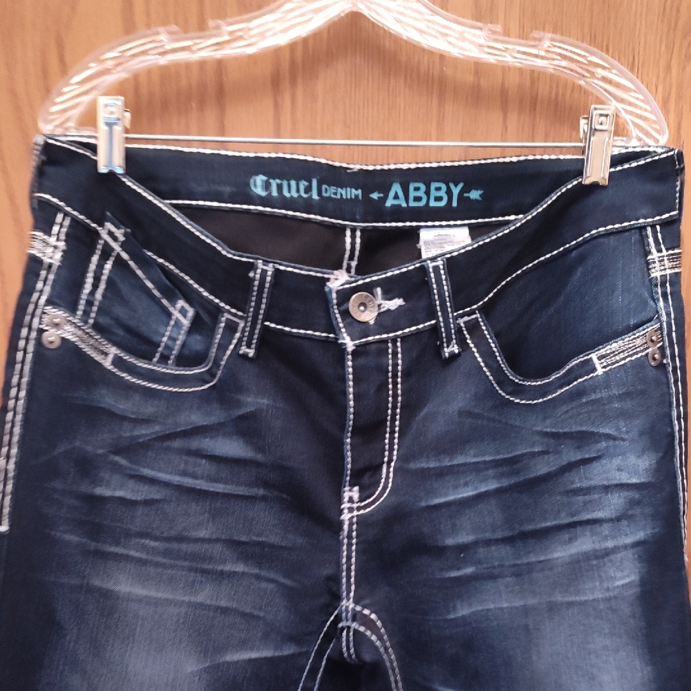 Blue and White with Contrast Stitching